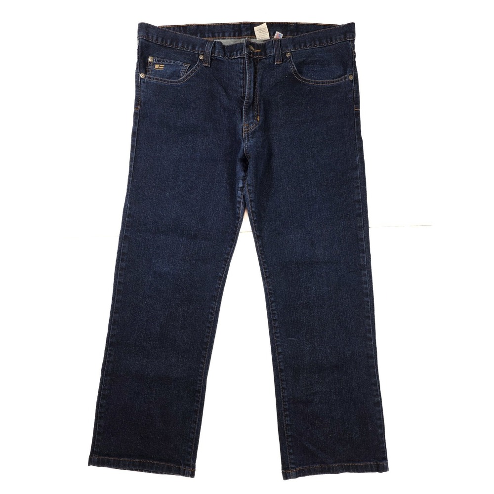 All American Clothing Stretch Straight Fit Blue Denim Jeans Men's‎ 37x26 Altered